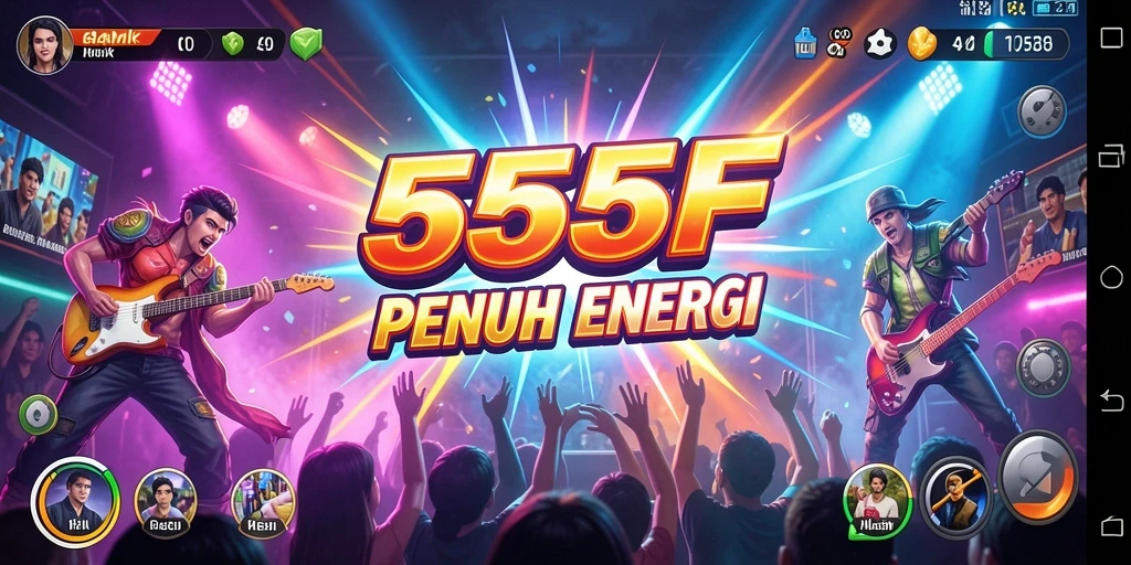 Tampilan menarik dari gameplay 555F dengan variasi lagu yang memukau.