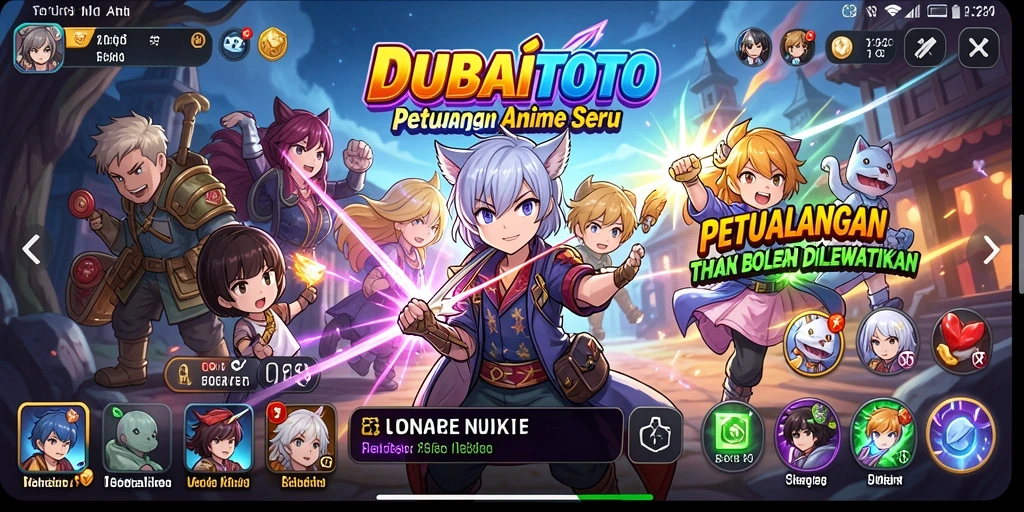 Screenshot DUBAITOTO menampilkan karakter Anime dalam aksi epik.