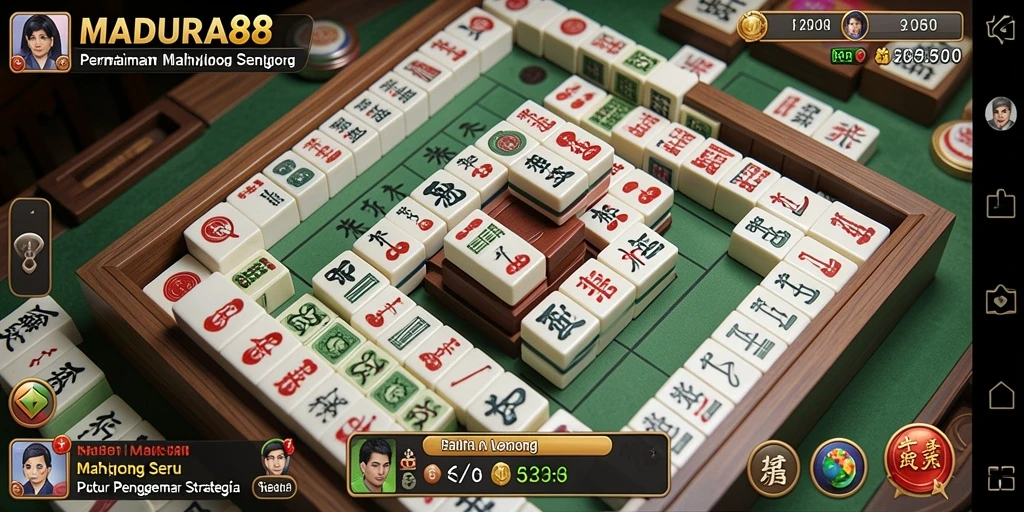 Tampilan gameplay seru dari MADURA88 dalam permainan Mahjong.