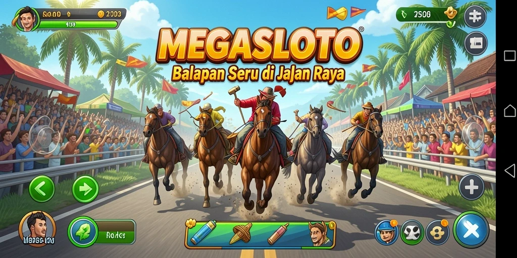 Tangkapan layar gameplay balapan seru di MEGASLOTO.