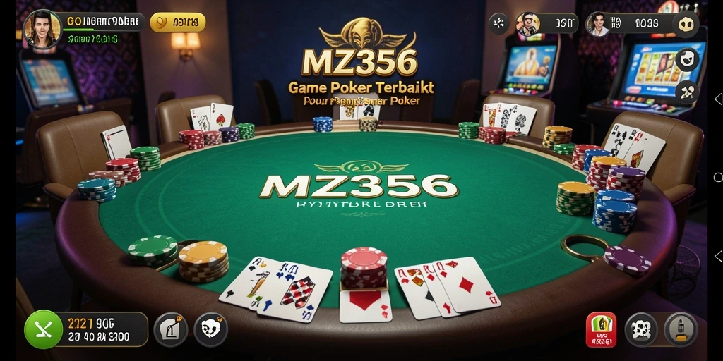 Screenshot gameplay MZ356 menampilkan suasana poker yang menegangkan dan interaktif.