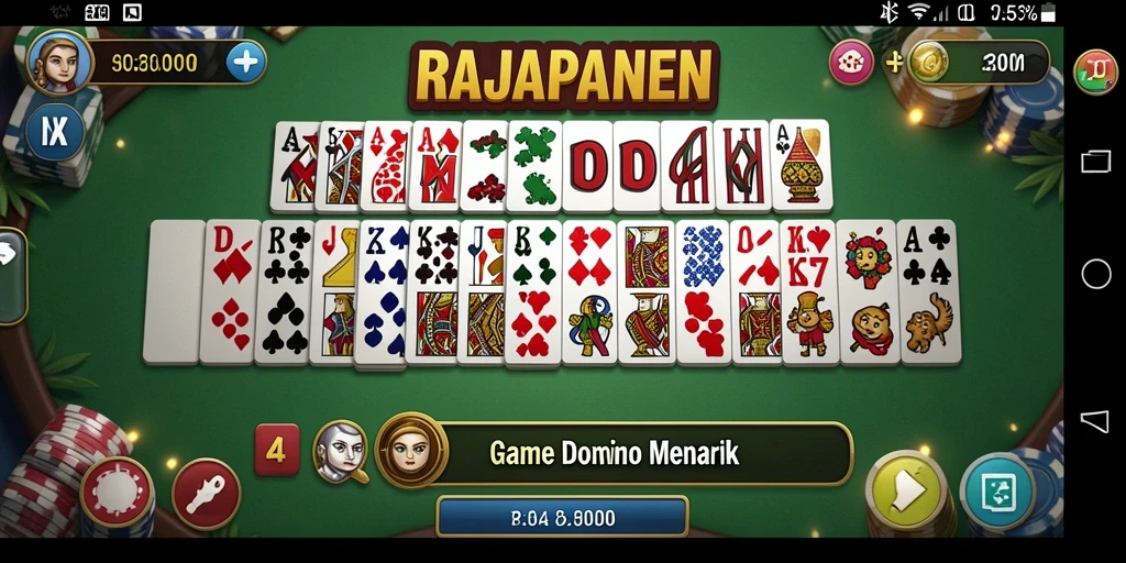 Tampilan gameplay seru dalam RAJAPANEN yang menampilkan aksi domino.