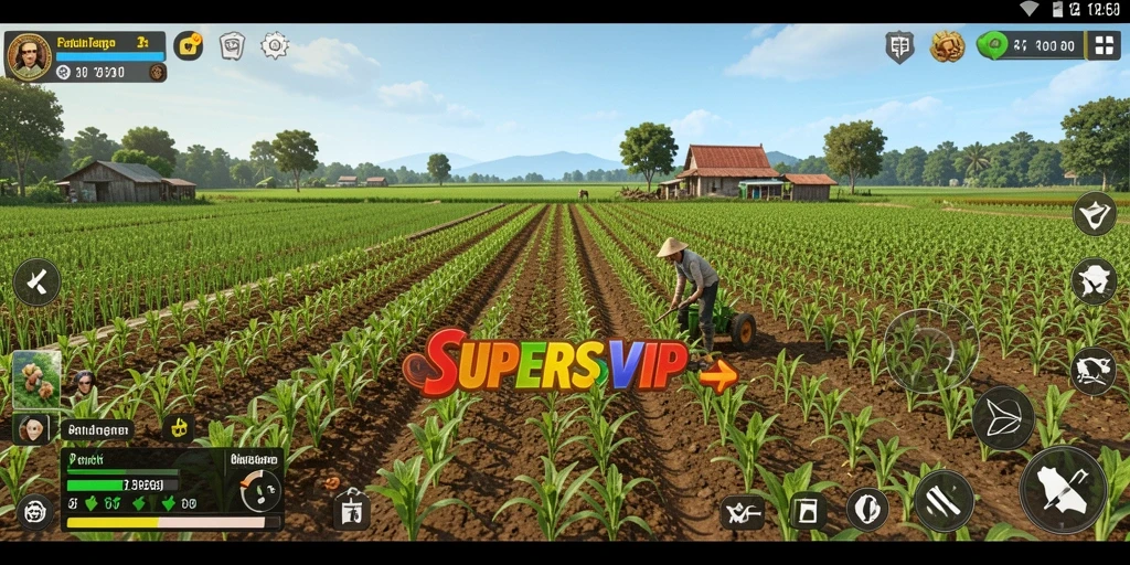 Tampilan permainan <strong>SUPERSVIP</strong> dengan aktivitas pertanian yang seru.